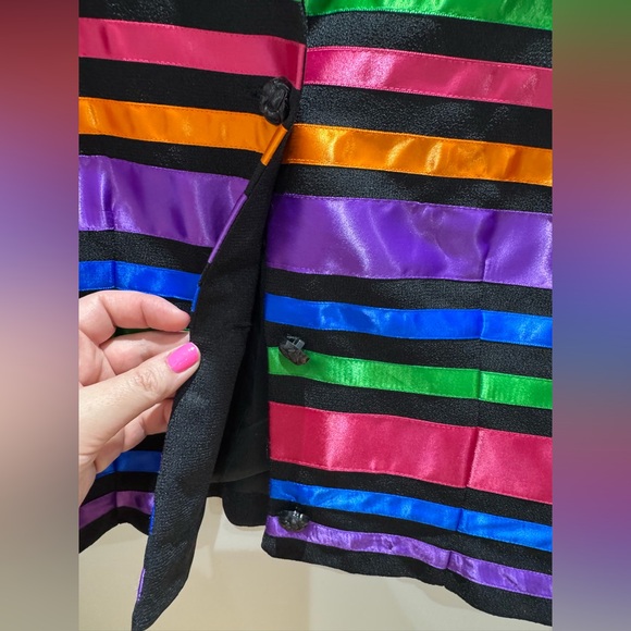 Maggie London Vintage Colorful Striped Women's cropped Jacket size 6 - Picture 6 of 9